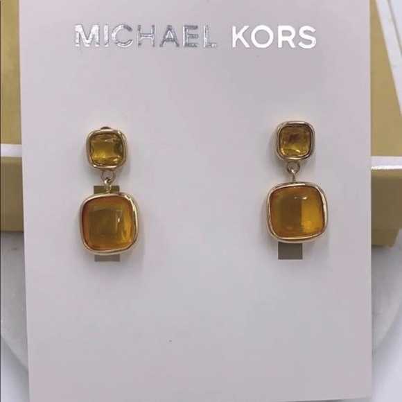 Michael Kors Gold-tone Stone Earrings NWT - Picture 1 of 5
